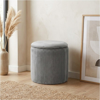 Garden Greatness Relica Ribbed Charcoal Pouffe Stool from B&Q