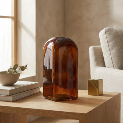 Garden Greatness Unisex Amber Burnt Square Bottle Vase | Size: 1 Pack - Image 3