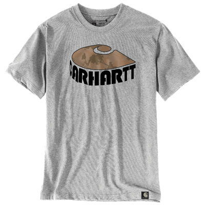 Carhartt Relaxed Fit Heavyweight Graphic T-Shirt Heather Grey S from B&Q