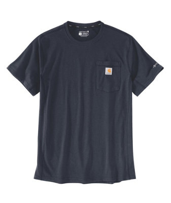 Carhartt Force Flex Relaxed Fit Midweight Pocket Men's T-Shirt Navy S from B&Q
