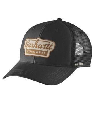 Carhartt Rugged Flex™ Twill Mesh-Back Script Patch Cap Black from B&Q