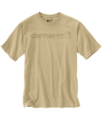 Carhartt Relaxed Fit Heavyweight Logo Graphic T-Shirt Beach Heather S from B&Q