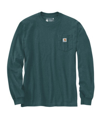 Carhartt Relaxed Fit Heavyweight Long-Sleeve Mountain Graphic T-Shirt Greenstone Heather Xl from B&Q