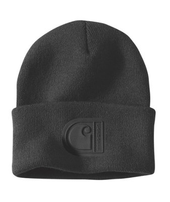 Carhartt Knit Cuffed C Patch Beanie Black from B&Q