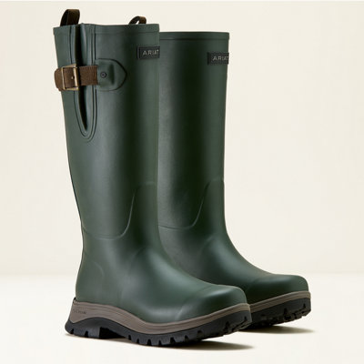 Ariat Woodstock Rubber Boots Olive Night Size Uk 9 from B&Q