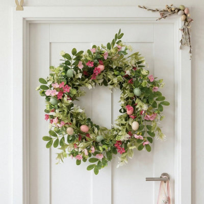 Garden Greatness Springtime Blooms Eggs Easter Wreath from B&Q