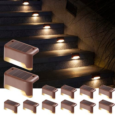 Gigalumi Solar Deck Lights 16 Pcs Step Bronze Fence Waterproof For Outdoor PathwayYardPatioStairsAnd Fences. (Warm White) from B&Q