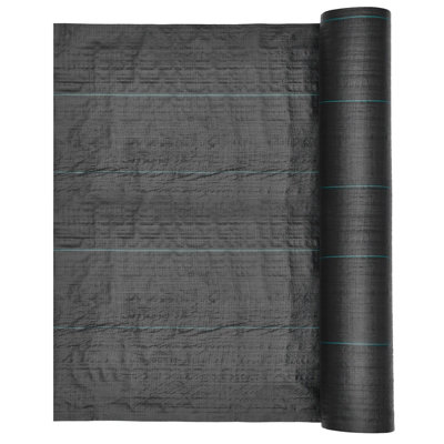Vevor Weed Barrier, 2 X 50M Weed Barrier Fabric, 100G Ground Cover Weeds Barriers With Tightly Woven Pp Fabric