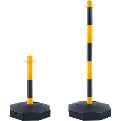 VEVOR Adjustable Traffic Delineator Post Cones, 6 Pack, Traffic Safety Delineator Barrier with Fillable Base 2.44 m Chain, for Traffic Control Warning Parking Lot Construction Caution Roads, Yellow & Black - Image 3