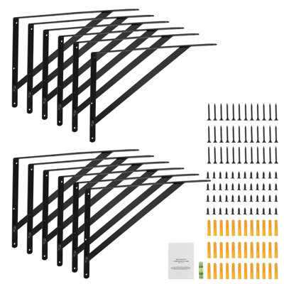 VEVOR Shelf Bracket 18 x 12in 12Pcs Heavy Duty Floating Shelf Brackets Triangle - Image 3