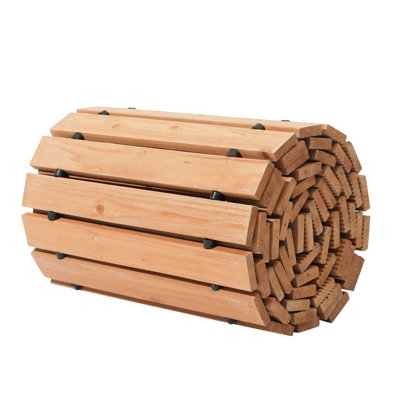 Vevor Wooden Garden Pathway, Non-Slip Straight Garden Walkway, Roll Out Cedar Outdoor Walkway, Decorative Garden Paver