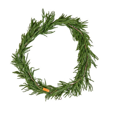 B&Q -  Christmas Garland9-Ft Realistic Norfolk Pine GarlandEvergreen Real Touch Artificial Faux Greenery Garlands
