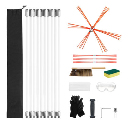 Chimney Sweep Kit 10m Extendable Brush Rods Nylon Bristles Fireplace Cleaning - Image 4