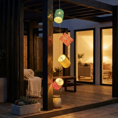 Garden Greatness Solar Hanging Boho Chain Lantern from B&Q