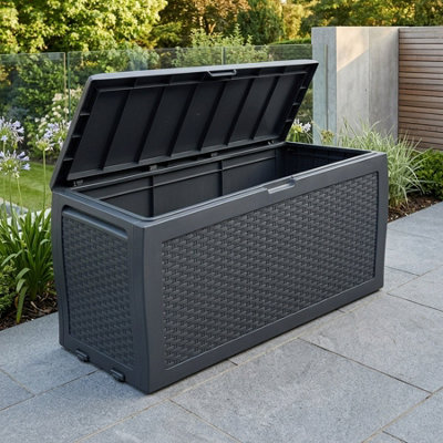 Garden Greatness Large Rattan Look Outdoor Storage Box from B&Q