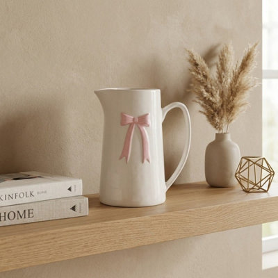 Garden Greatness Maison Peony Blush Bow Jug Vase from B&Q