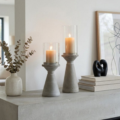 Garden Greatness Relica Duo Concrete Candle Holder from B&Q