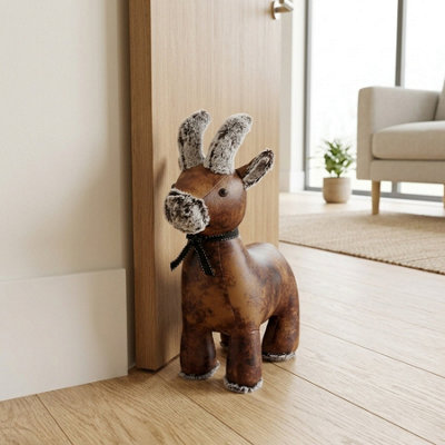 Faux Leather Goat Home Doorstop from B&Q