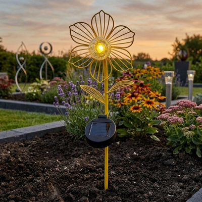 Lunaria Canary Solar Flower Stake Light from B&Q