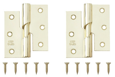 Brass-Plated Metal Left Butt Door Hinge N162 (L)75mm (W)75mmPack Of 2 from B&Q