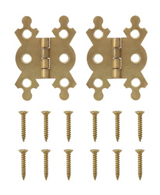 Brass-Plated Metal Flush Door Hinge No92 (L)40mm (W)40mm from B&Q