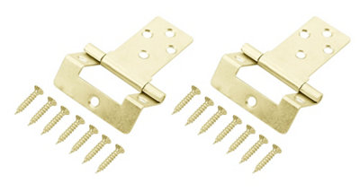 Brass-Plated Metal Flush Door Hinge N162 (L)50mmPack Of 2 from B&Q