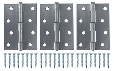 Steel Butt Door Hinge N438 (L)100mm (W)100mmPack Of 3 from B&Q