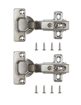 Nickel-Plated Metal Unsprung Concealed Hinge (L)35mmPack Of 2 from B&Q