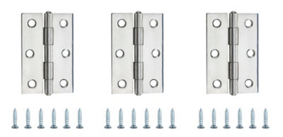 Stainless Steel Butt Door Hinge N169 (L)75mm (W)75mmPack Of 3 from B&Q