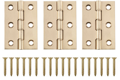 Brass-Plated Metal Butt Door Hinge N162 (L)75mmPack Of 3 from B&Q