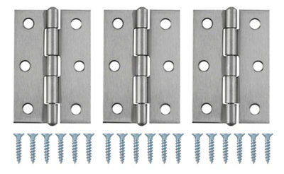 Stainless Steel Butt Door Hinge N168 (L)75mm (W)75mmPack Of 3 from B&Q