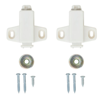 Diall White Magnetic Cabinet Catch (L)56mm (W)43mm from B&Q