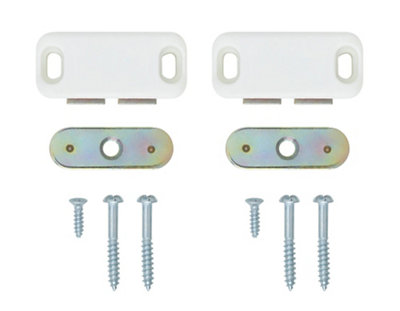 Diall White Magnetic Cabinet Catch (L)42mm (W)21.5mm from B&Q