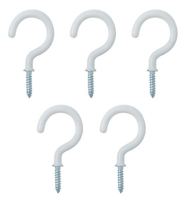 Diall White Large Cup Hook (L)47mmPack Of 25 from B&Q