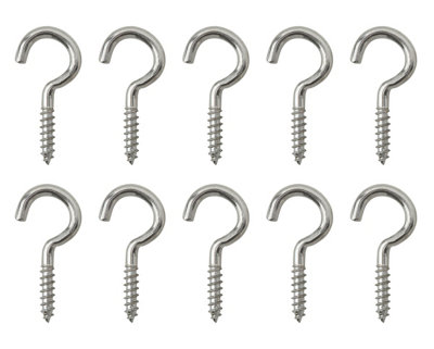 Diall Metal J-Shaped Single Hook (W)11mmPack Of 10 from B&Q