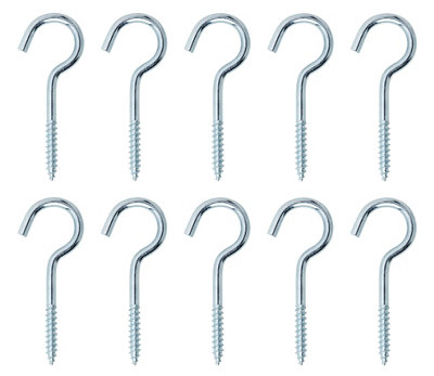 Diall Zinc-Plated Extra Large Cup Hook (L)80mmPack Of 10 from B&Q