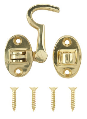 Diall Brass-Plated Cabin Hook(L)70mm from B&Q