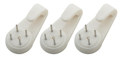 Diall White Picture Hook (W)40.5mmPack Of 3 from B&Q