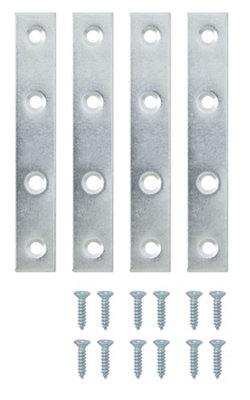 Diall Zinc-Plated Steel Mending Plate (L)100mm (W)16mm (T)1.4mmPack Of 4 from B&Q
