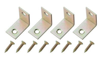 Yellow Zinc-Plated Mild Steel Corner Bracket (H)1.5mm (W)26.5mm (L)25mmPack Of 4 from B&Q
