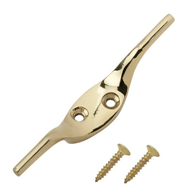 Diall Gold Brass Cleat Hook (L)75mm from B&Q