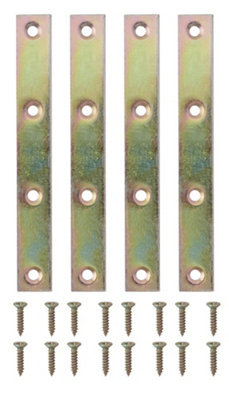 Yellow Zinc-Plated Steel Mending Plate (L)125mm (W)16.2mm (T)1.5mmPack Of 4 from B&Q