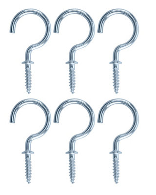 Diall Zinc-Plated Extra Large Cup Hook (L)55mmPack Of 6 from B&Q