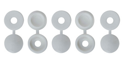 White Plastic Screw Cap (Dia)12mmPack Of 10