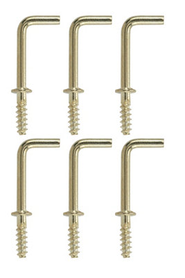 Diall Brass-Plated Small Square Cup Hook (L)30mmPack Of 6 from B&Q