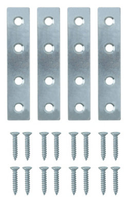 Diall Zinc-Plated Steel Mending Plate (L)75mm (W)16mm (T)2mmPack Of 4 from B&Q