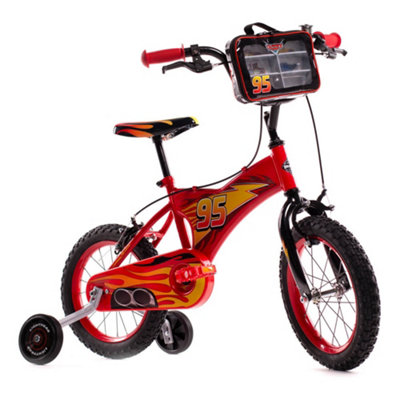Huffy Disney Cars 14 inch Kids Bike - Red - Steel Frame - Training Wheels - Image 6