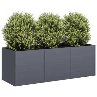 B&Q -  Planter Anthracite 120X40X40 Cm Cold-Rolled Steel