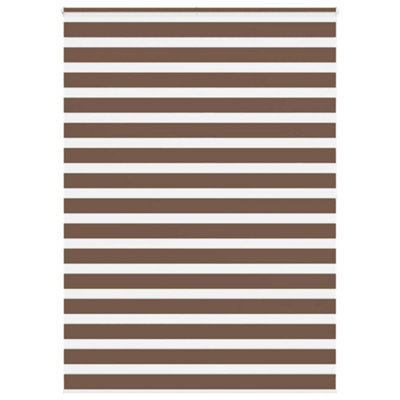 Berkfield Brown Zebra Blind 155X200 Cm Fabric Width 150.9 Cm Polyester