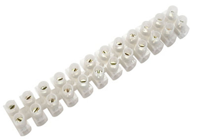 12 Way 30A Plastic White Earth Terminal Block from B&Q